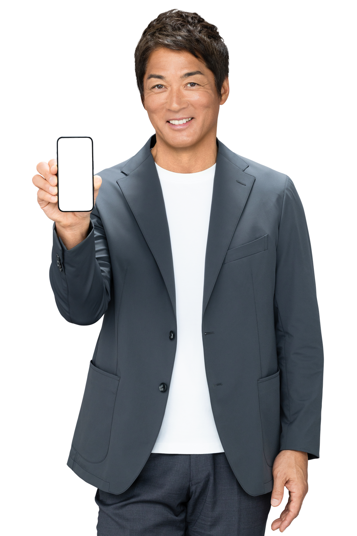 スマートフォンを手にする長嶋一茂
